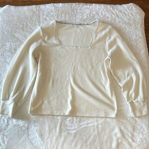 Amazon Cream Long Sleeve Women's Blouse